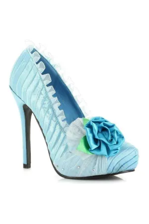 517-PENELOPE Costume Pump | Blue Genuine Satin