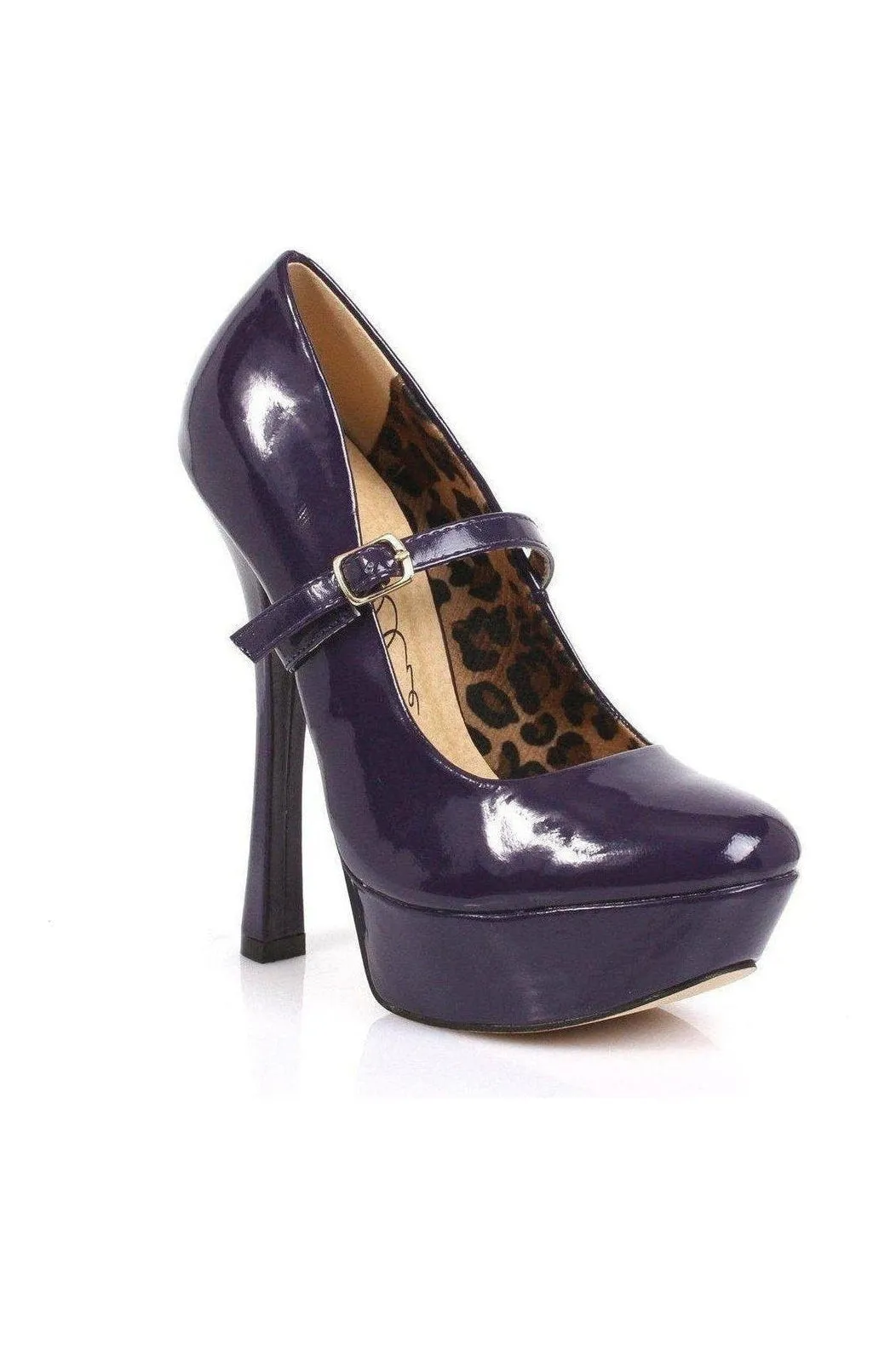 633-PAYTON Platform Pump | Purple Faux Leather