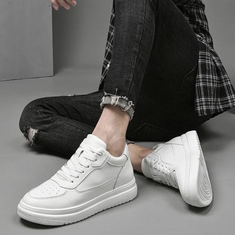8cm White Black Taller Shoes
