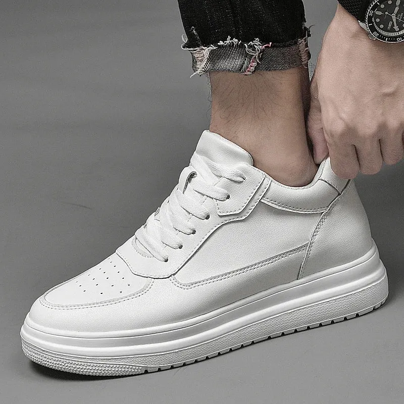 8cm White Black Taller Shoes