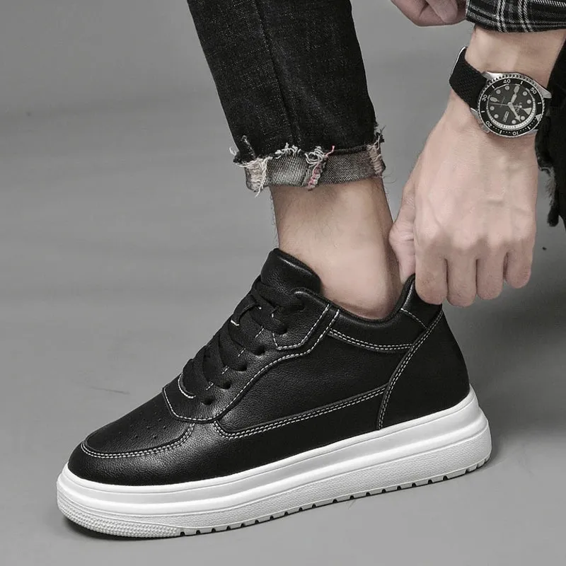 8cm White Black Taller Shoes