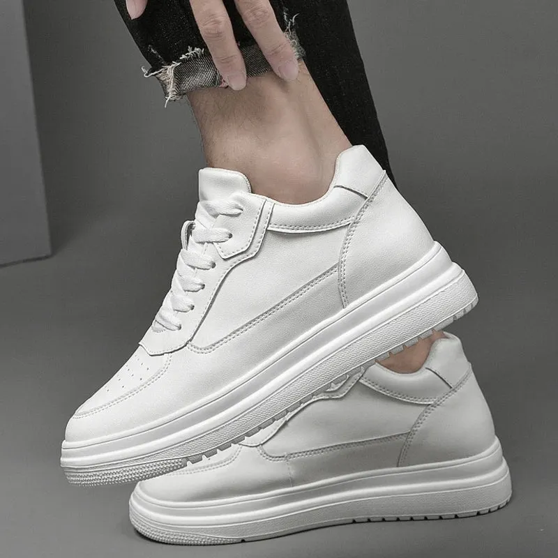 8cm White Black Taller Shoes