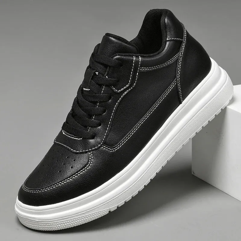 8cm White Black Taller Shoes