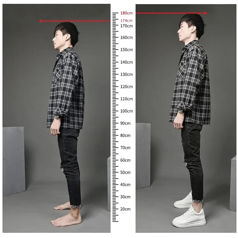 8cm White Black Taller Shoes