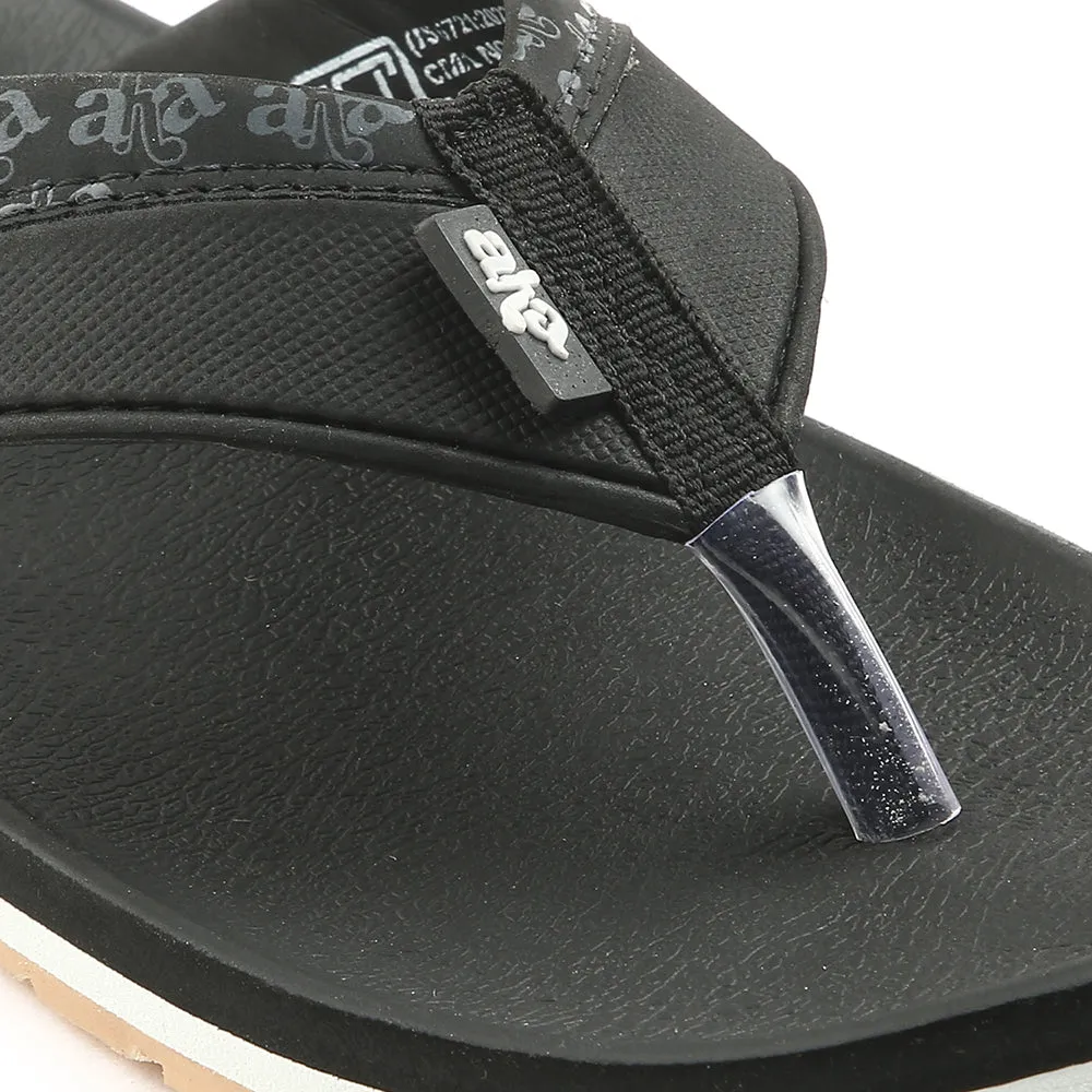 A-HA Casual Black Flip Flops For Men ANCO-03 By Liberty