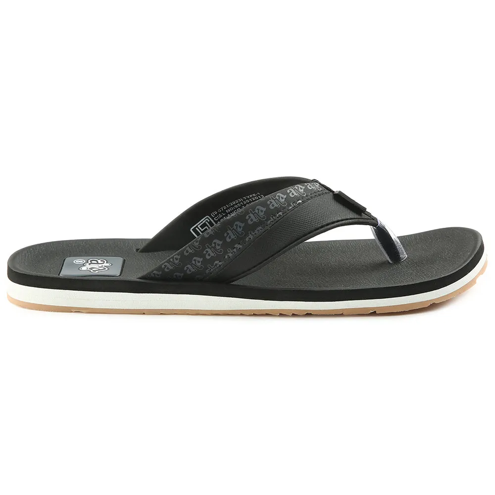 A-HA Casual Black Flip Flops For Men ANCO-03 By Liberty