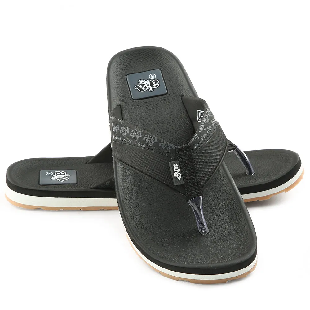 A-HA Casual Black Flip Flops For Men ANCO-03 By Liberty
