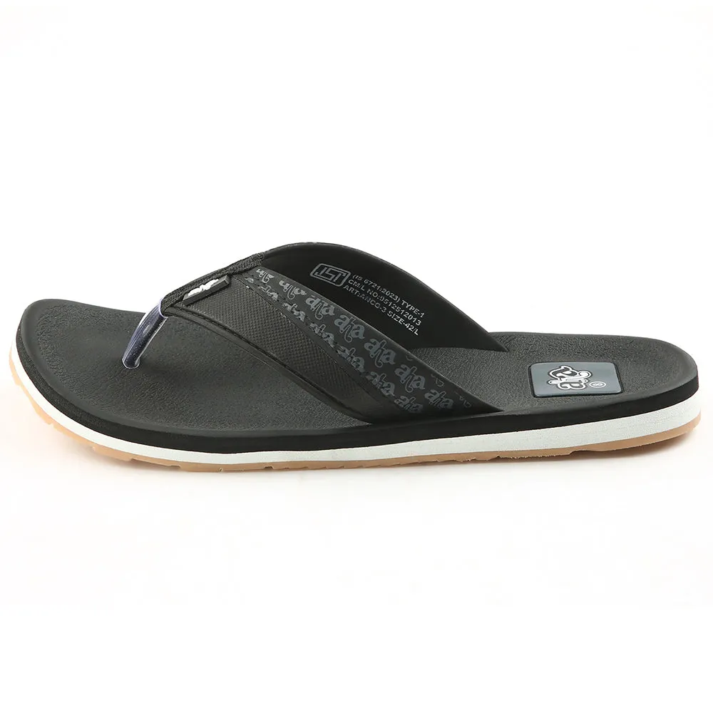 A-HA Casual Black Flip Flops For Men ANCO-03 By Liberty