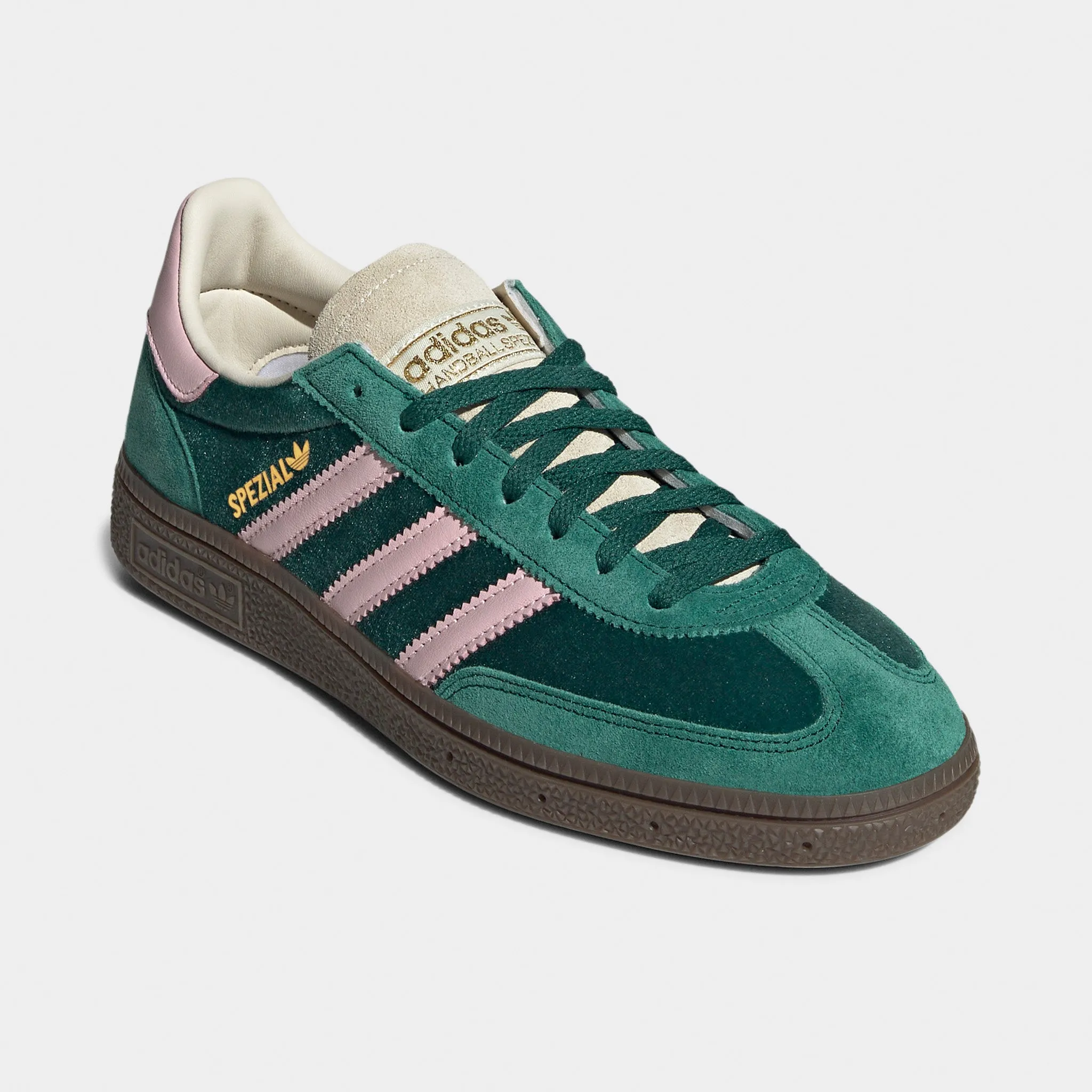 adidas Women's Handball Spezial Collegiate Green / Clear Pink - Cream White