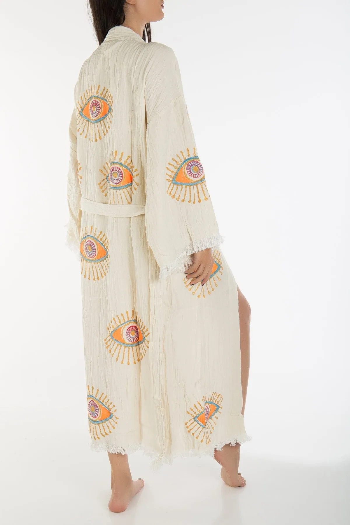 Aria Handmade Cotton Kimono | Off White