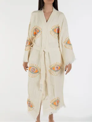 Aria Handmade Cotton Kimono | Off White