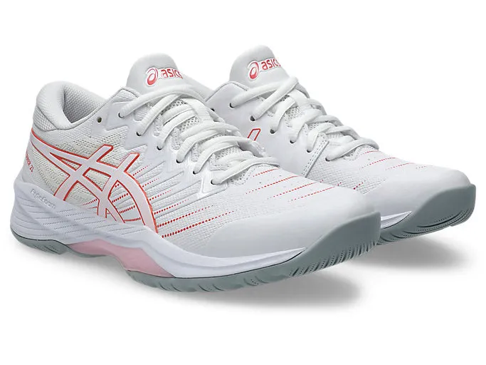 ASICS WOMEN'S NETBURNER 21 WHITE/PAPAYA NETBALL SHOES