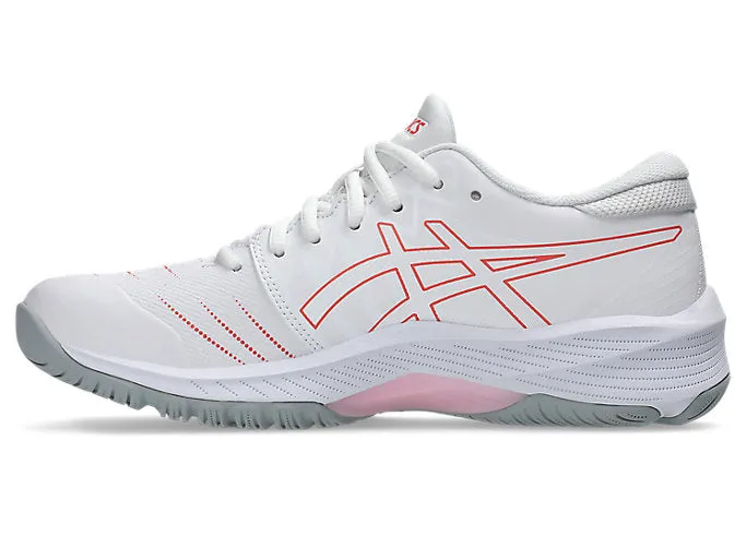 ASICS WOMEN'S NETBURNER 21 WHITE/PAPAYA NETBALL SHOES