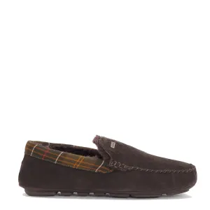 Barbour Monty Moccasin Slipper Brown Suede