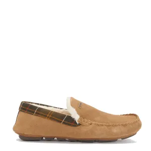 Barbour Monty Moccasin Slipper Camel Suede