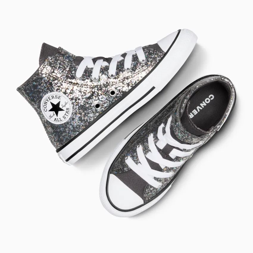 CONVERSE KID'S ALL-STAR BLACK GLITTER SHOES