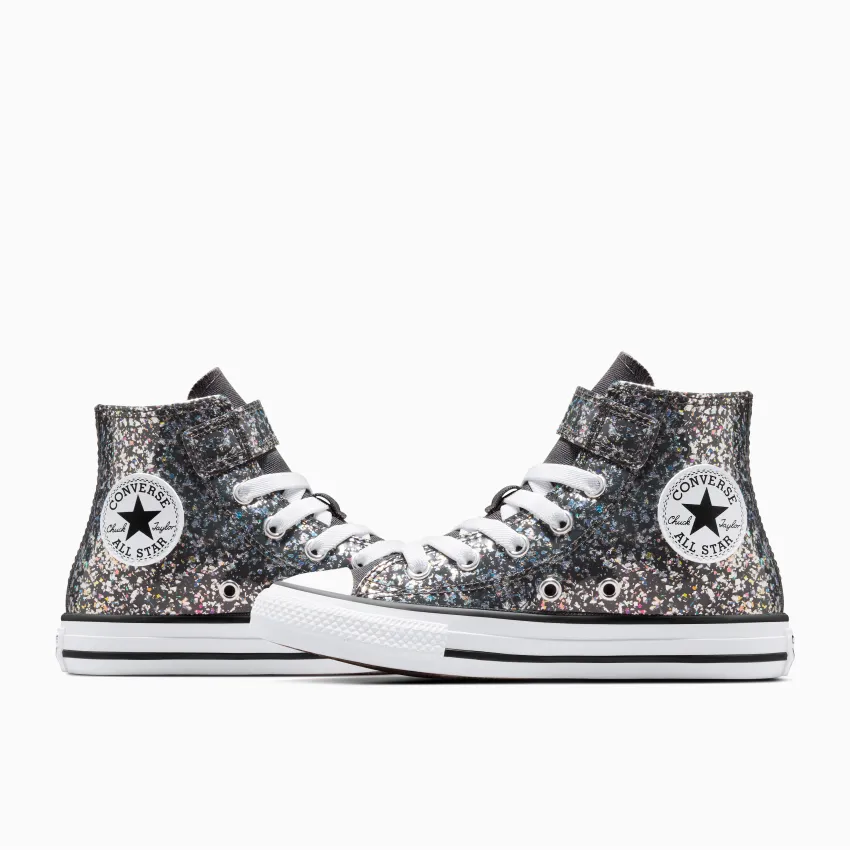 CONVERSE KID'S ALL-STAR BLACK GLITTER SHOES