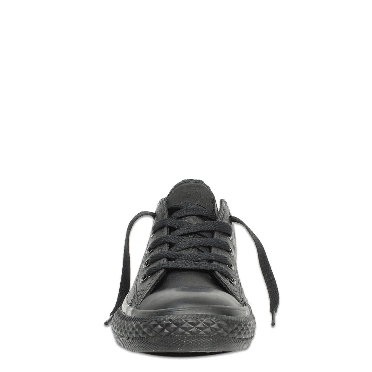 CONVERSE KIDS CHUCK TAYLOR ALL STAR LOW TOP TRIPLE BLACK LEATHER SHOE