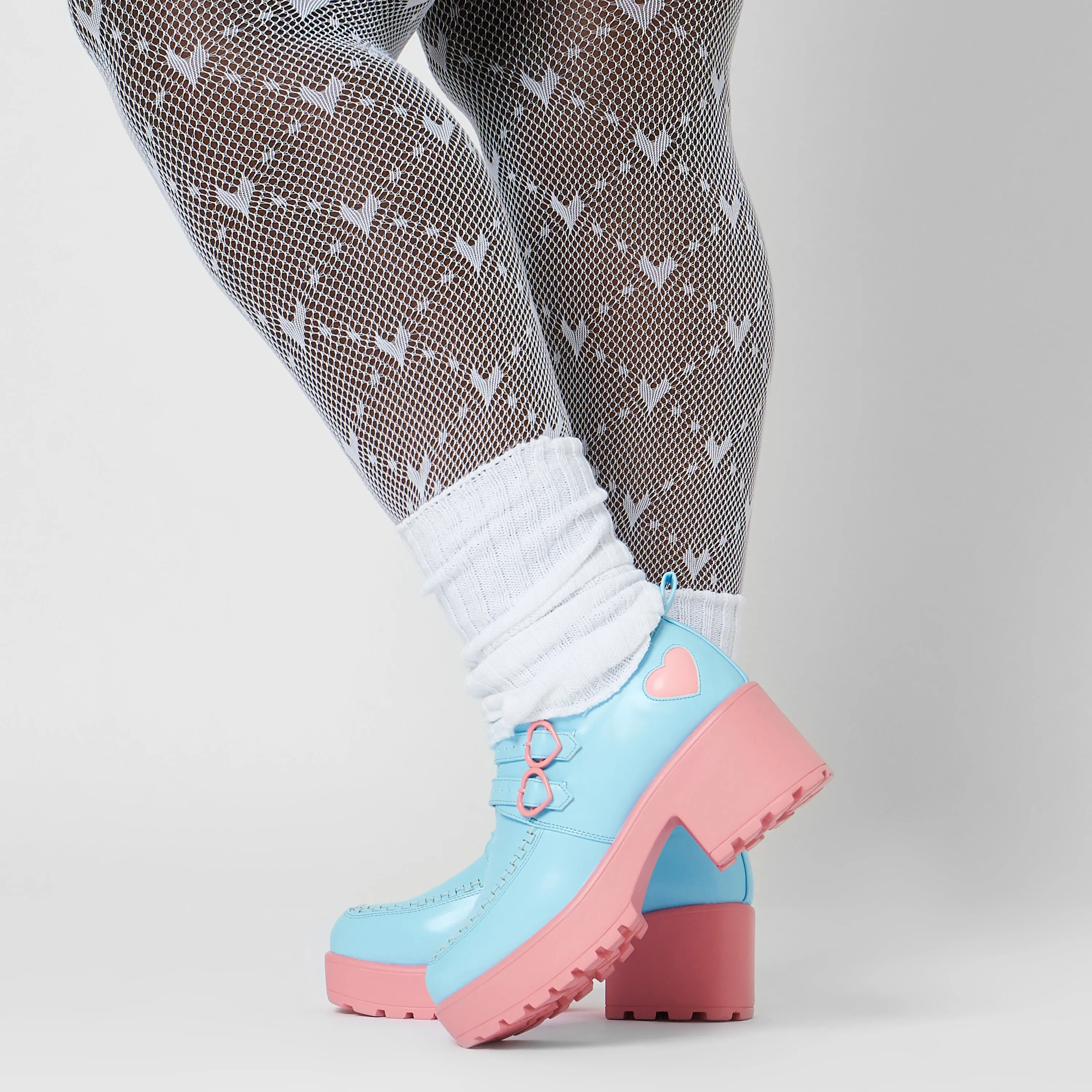 Cotton Candy Dreamscape Oxford Platform Shoes - Blue