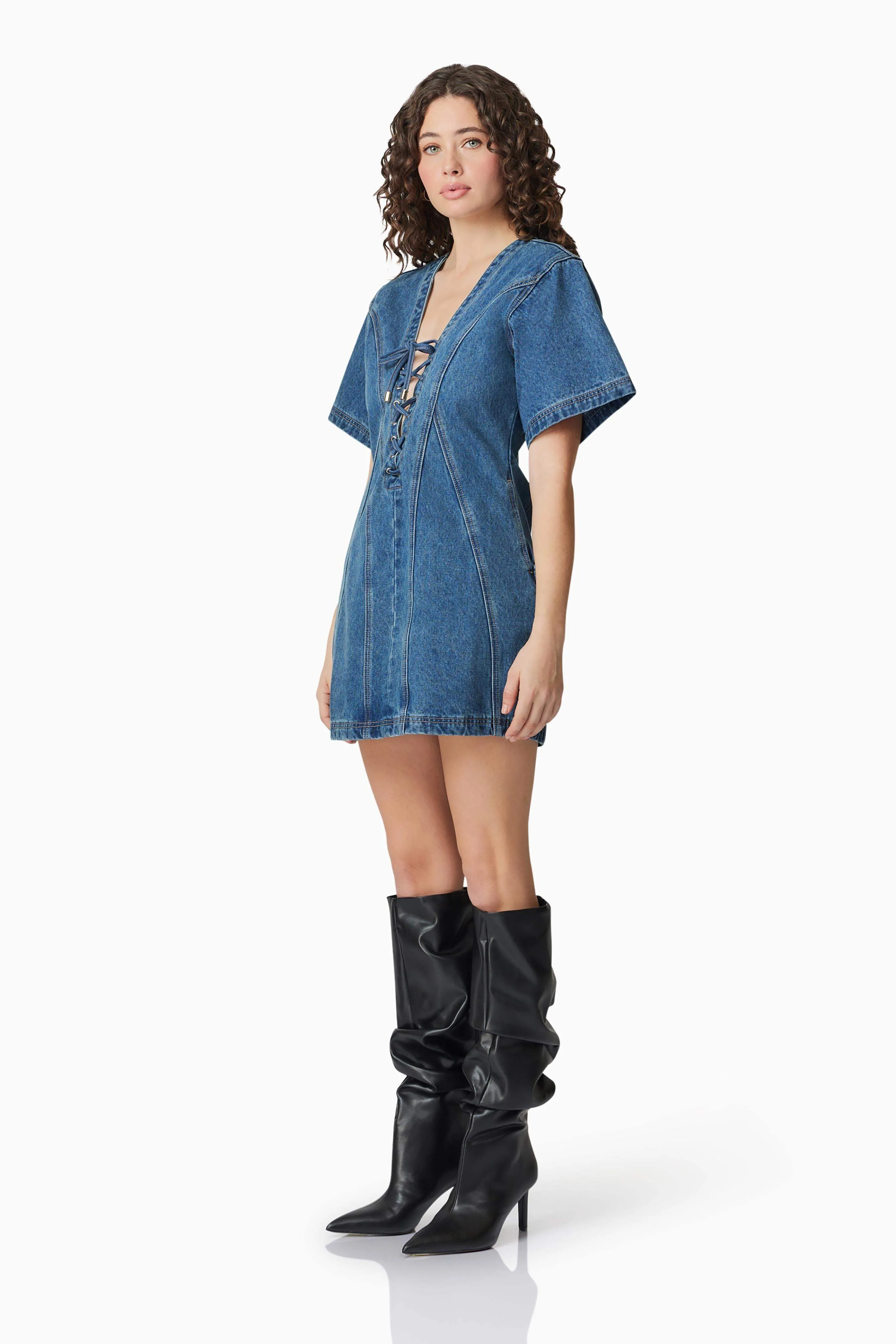 CURAAE Clara Denim Mini Dress