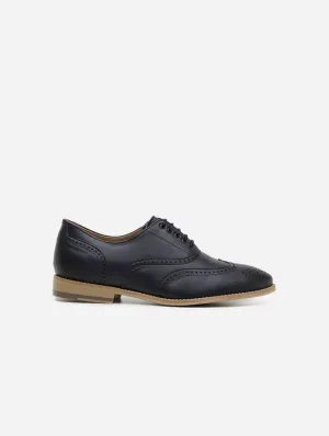 Elena Women's Vegan Leather Oxford Shoes | Black