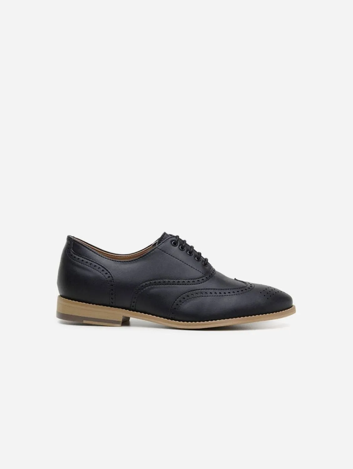 Elena Women's Vegan Leather Oxford Shoes | Black