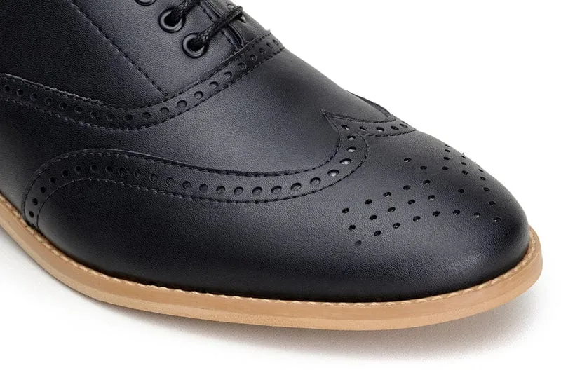 Elena Women's Vegan Leather Oxford Shoes | Black