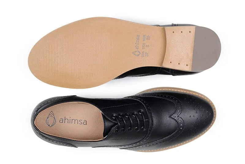 Elena Women's Vegan Leather Oxford Shoes | Black