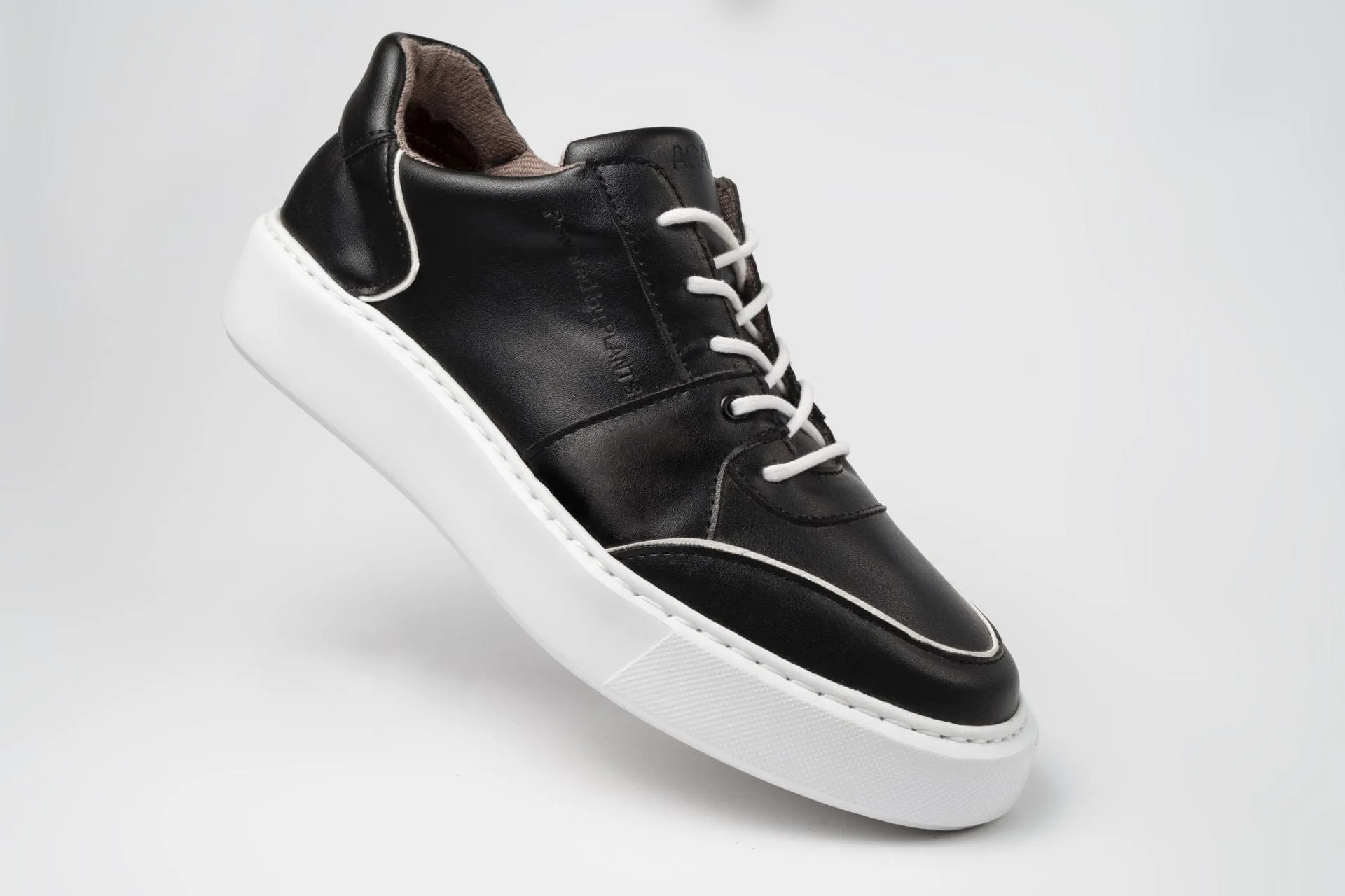 Emi Women's Vegan Leather Sneakers | Black & White