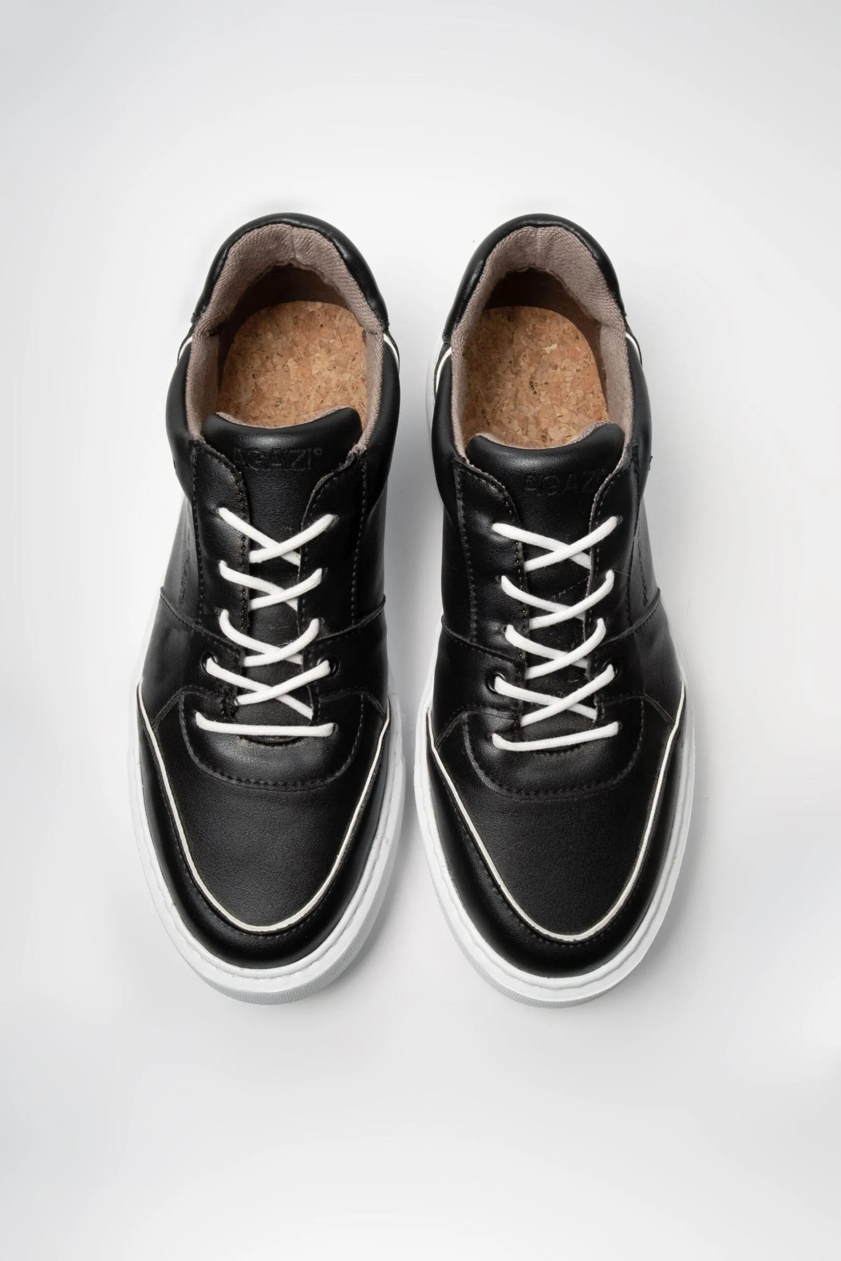 Emi Women's Vegan Leather Sneakers | Black & White