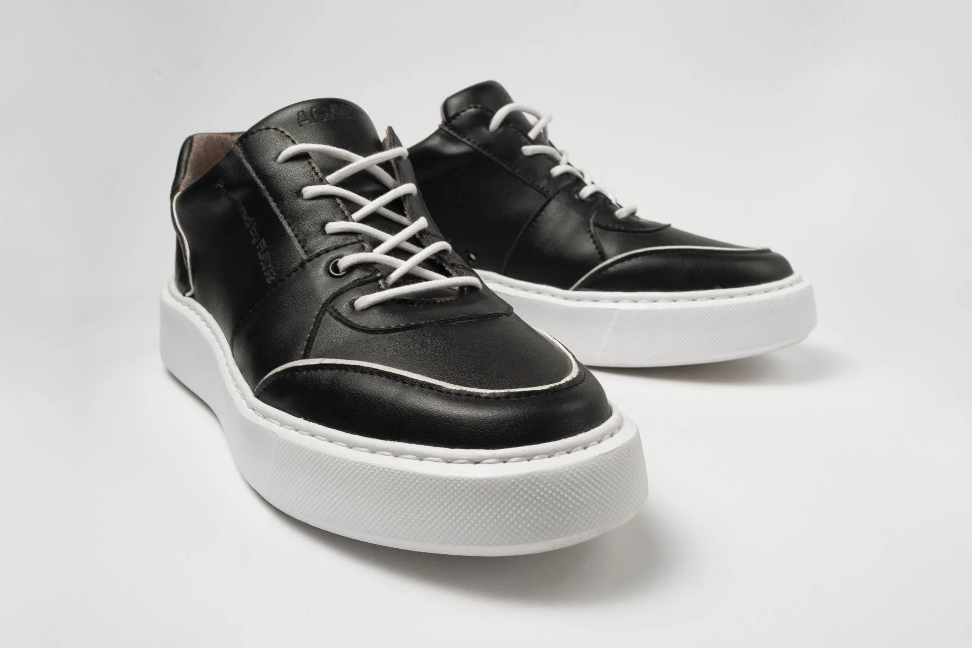Emi Women's Vegan Leather Sneakers | Black & White