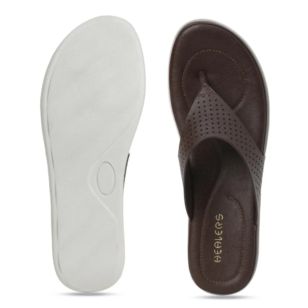 Healers Casual Brown Flip Flop For Women JD-40 By Liberty