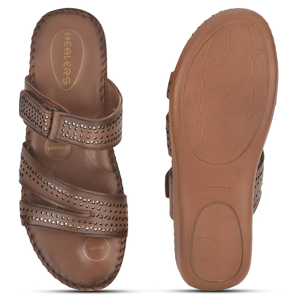 Healers Casual (Tan) Slippers For Ladies JULIA By Liberty