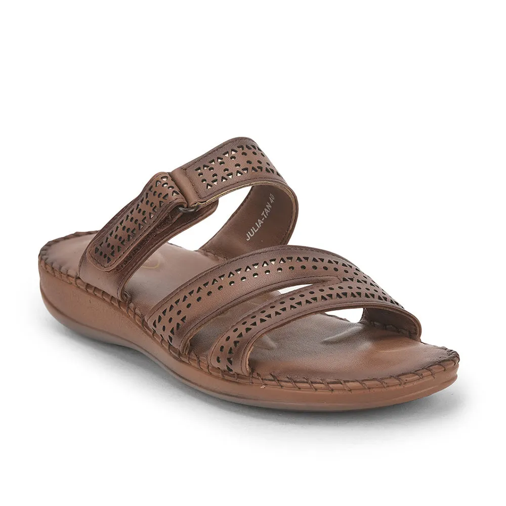 Healers Casual (Tan) Slippers For Ladies JULIA By Liberty