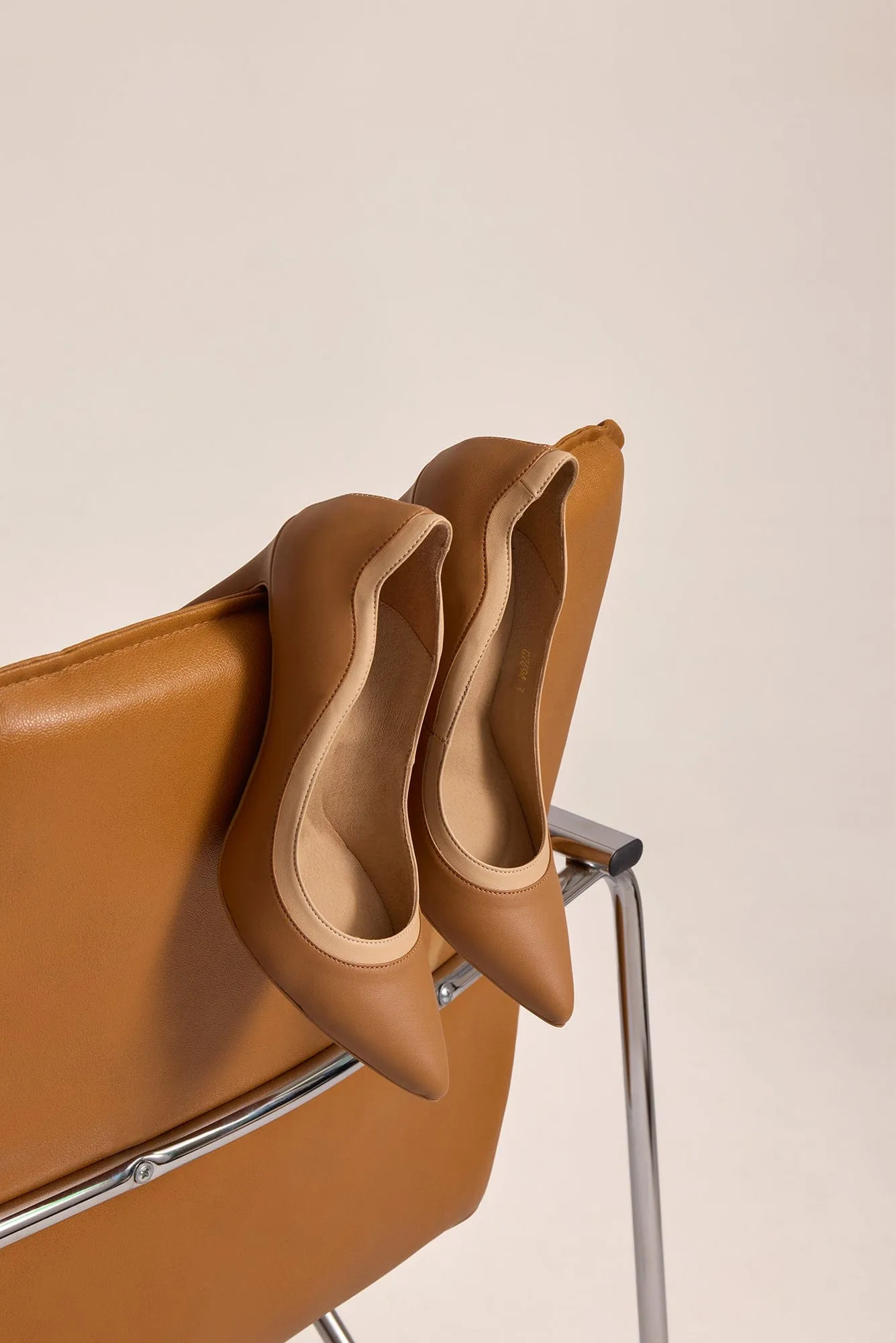 Ivo 2 Vegan Mushroom Leather Heels | Caramel & Almond
