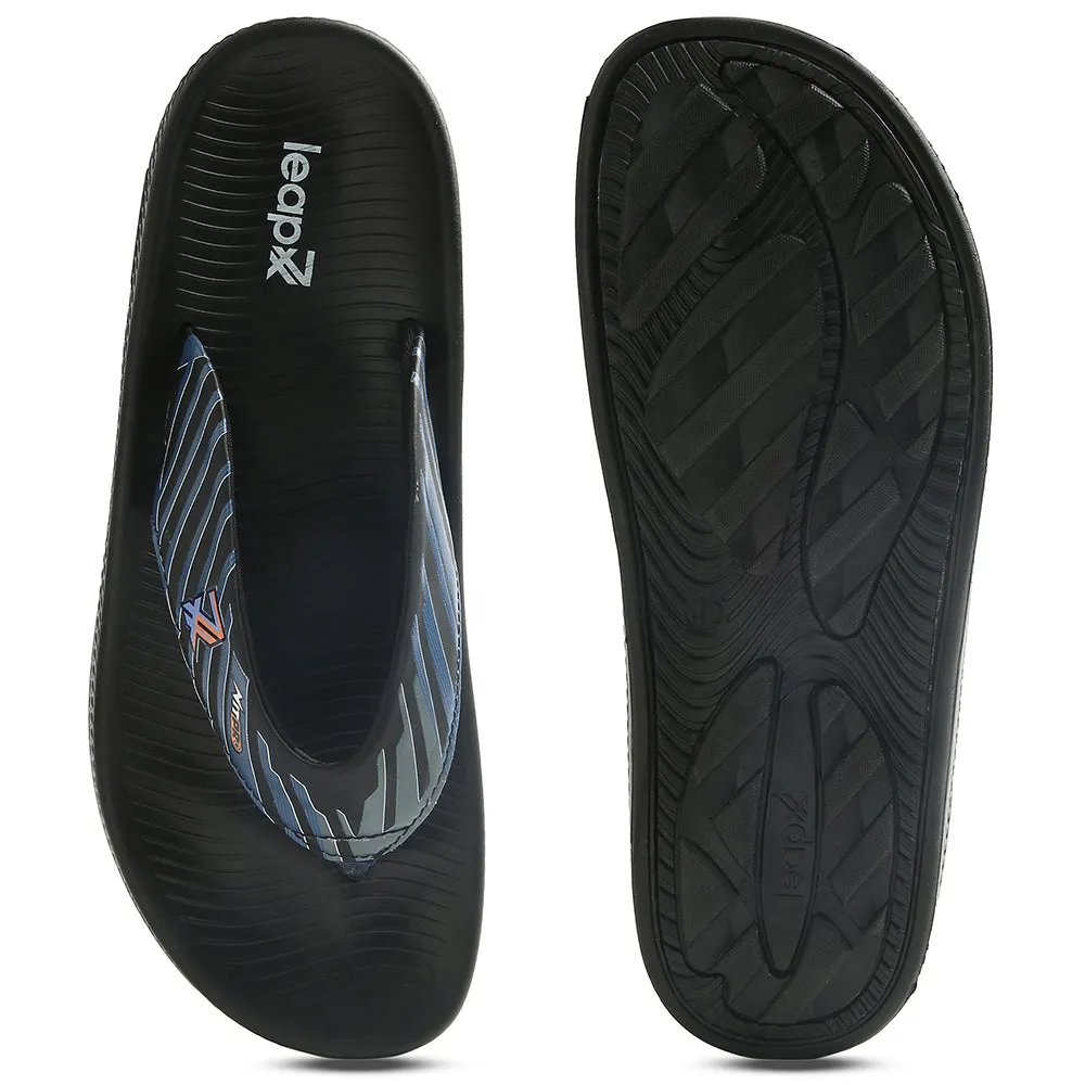 Leap7x Black Casual Flip Flop For Men NITWALK-1 By Liberty