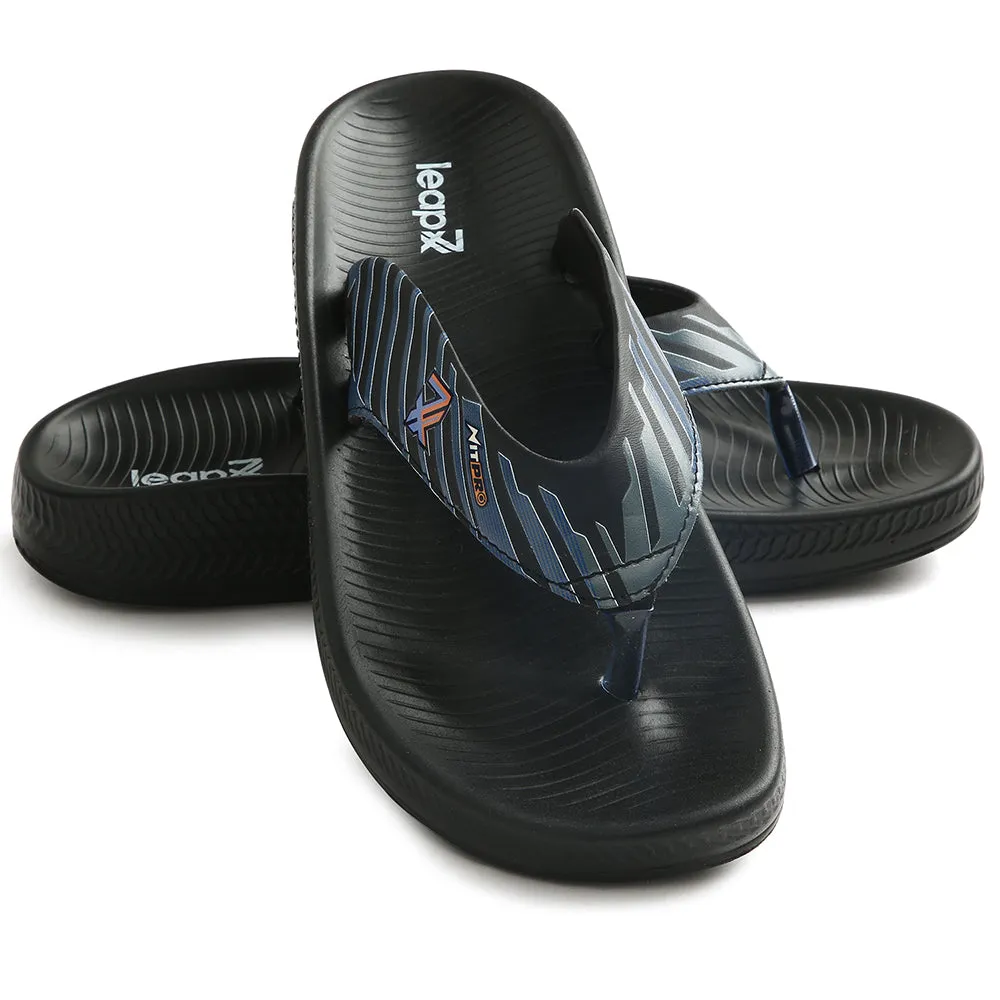 Leap7x Black Casual Flip Flop For Men NITWALK-1 By Liberty