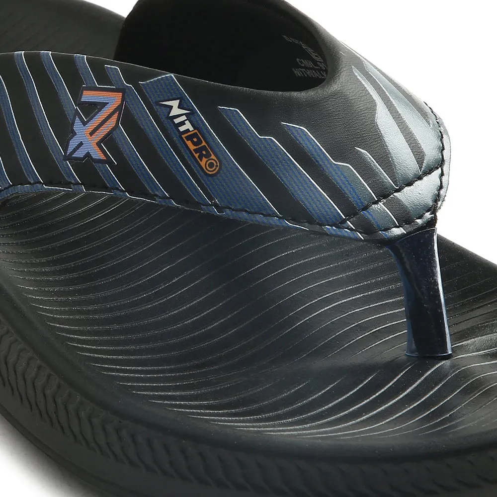 Leap7x Black Casual Flip Flop For Men NITWALK-1 By Liberty