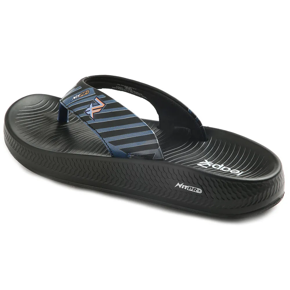 Leap7x Black Casual Flip Flop For Men NITWALK-1 By Liberty