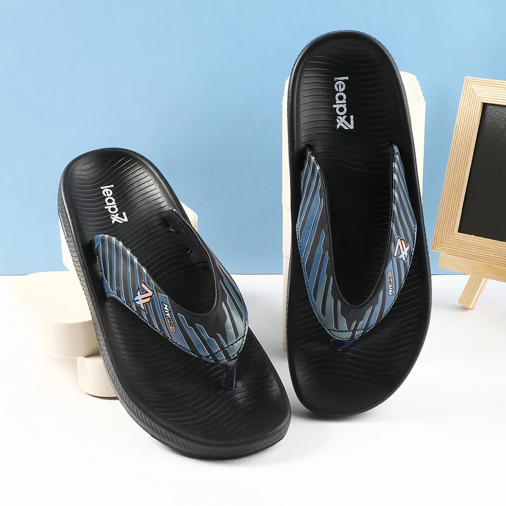 Leap7x Black Casual Flip Flop For Men NITWALK-1 By Liberty