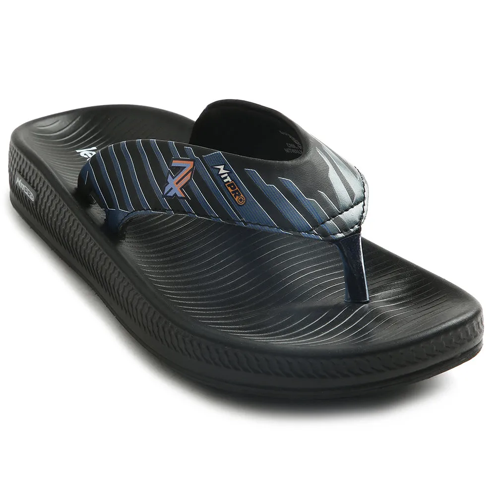 Leap7x Black Casual Flip Flop For Men NITWALK-1 By Liberty