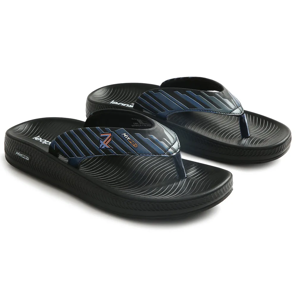 Leap7x Black Casual Flip Flop For Men NITWALK-1 By Liberty
