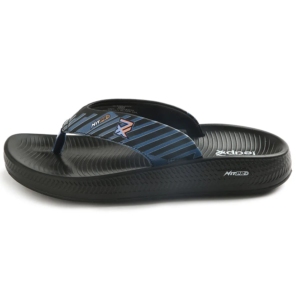 Leap7x Black Casual Flip Flop For Men NITWALK-1 By Liberty