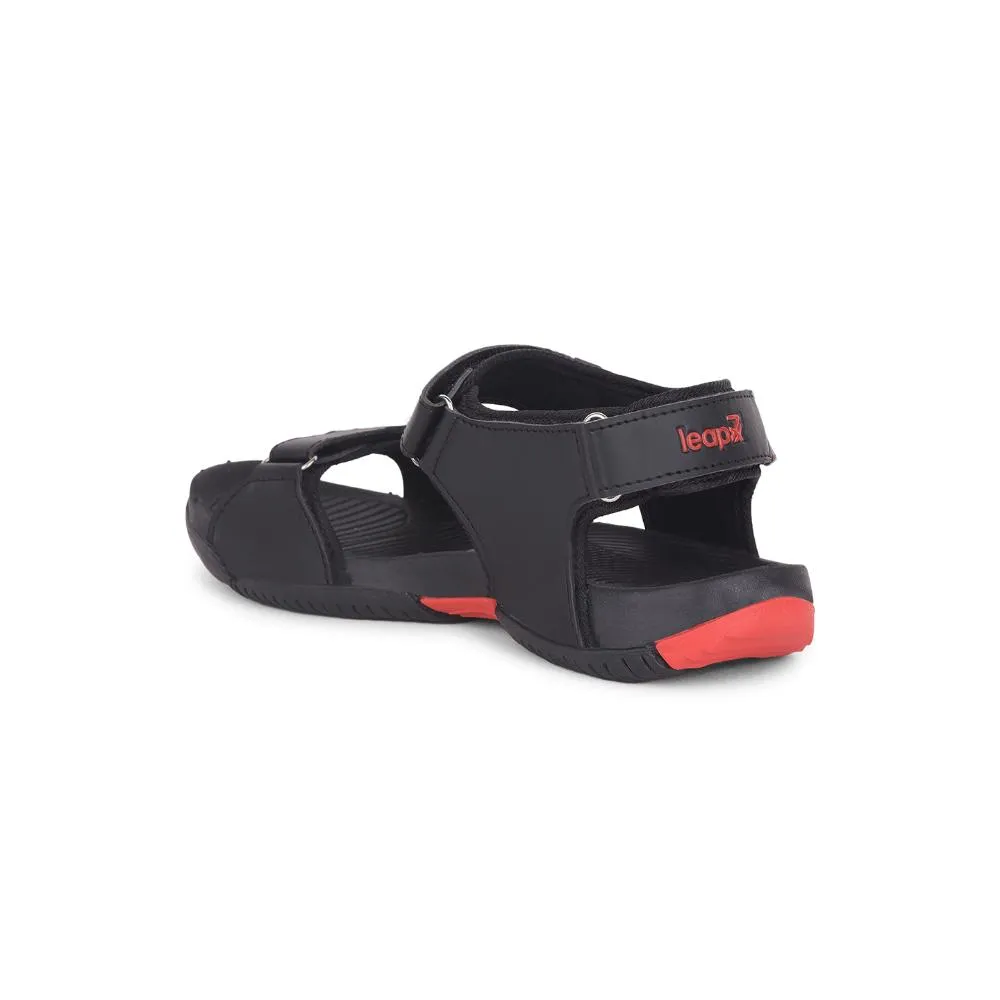 Leap7x Black Sporty Casual Sandal For Men MONACO By Liberty