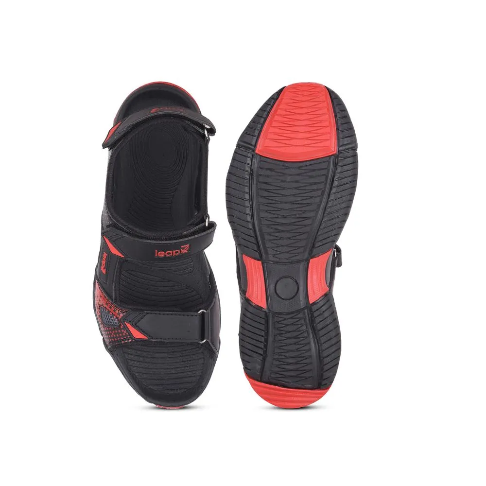 Leap7x Black Sporty Casual Sandal For Men MONACO By Liberty