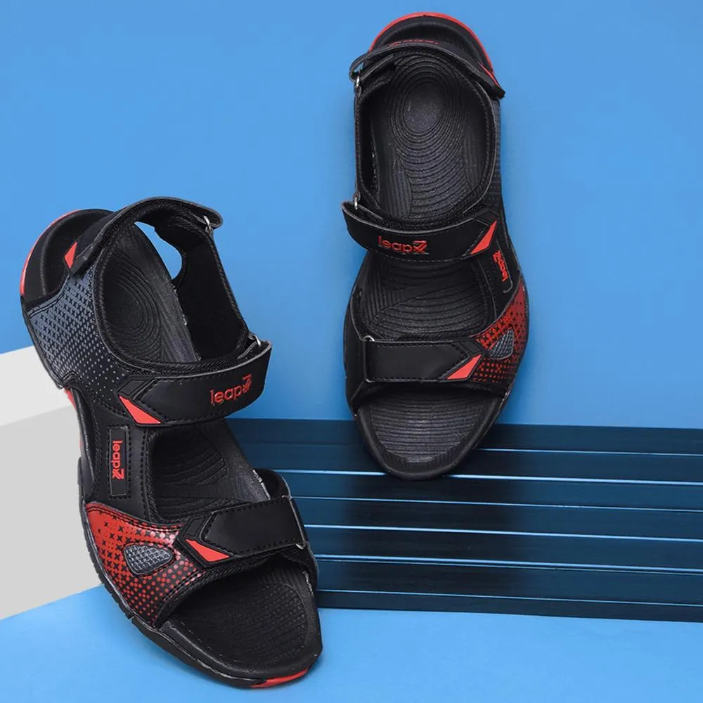 Leap7x Black Sporty Casual Sandal For Men MONACO By Liberty