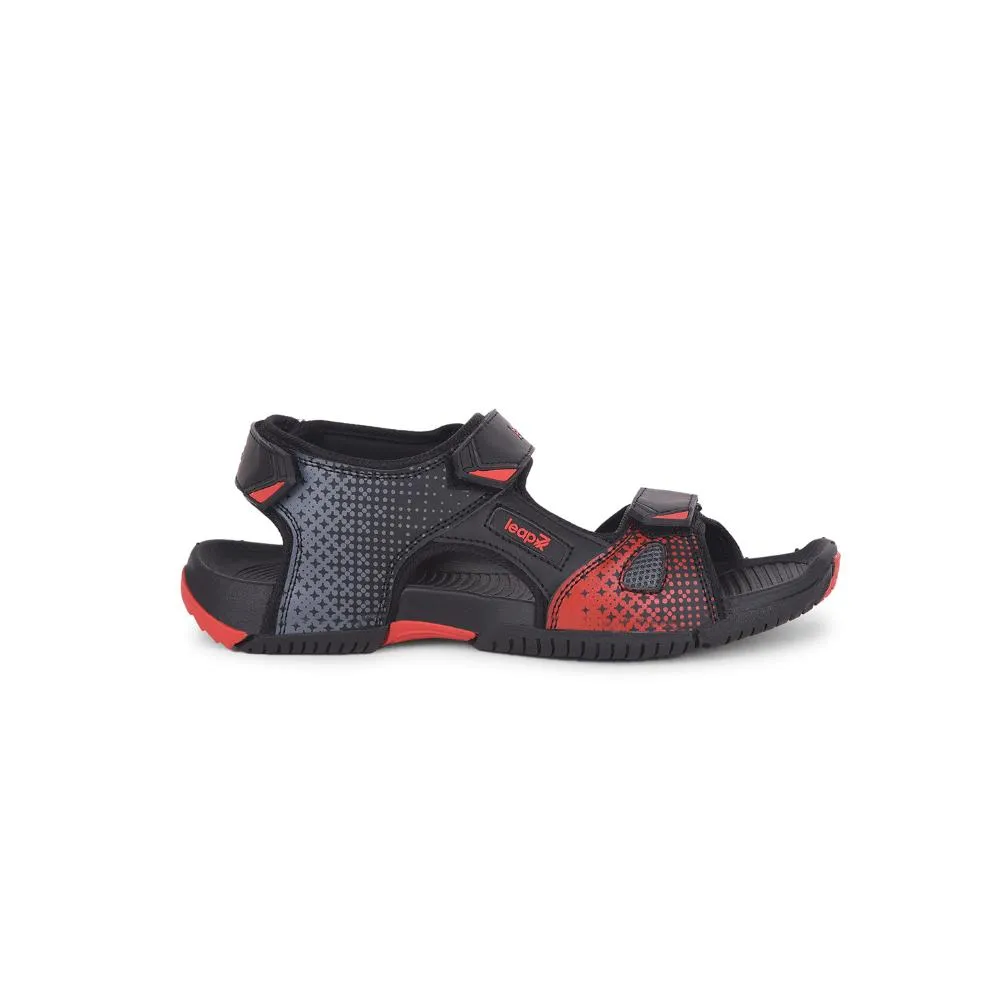 Leap7x Black Sporty Casual Sandal For Men MONACO By Liberty