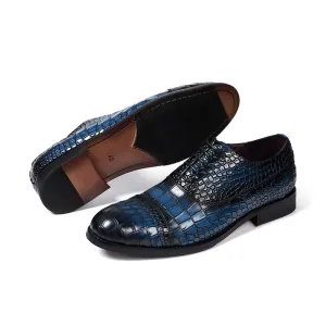 Leather Cap Toe Alligator Shoes for Men