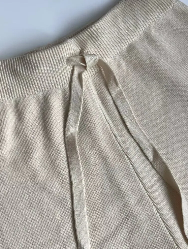 Loose Wool Knitted Wide-leg Trousers for Women