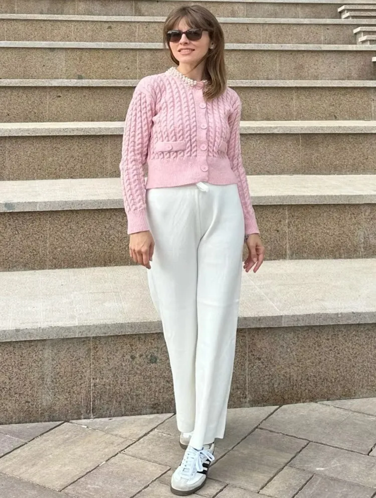 Loose Wool Knitted Wide-leg Trousers for Women
